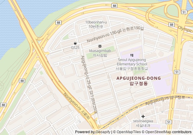 Apgujeong Hyundai Apartments Complex 1, 2 — เปิดใน Google Maps
