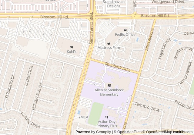 Allen at Steinbeck Tennis Courts — Open in Google Maps