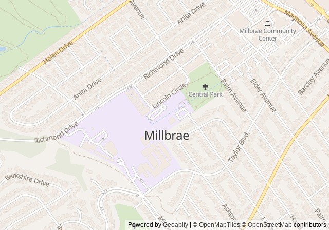 City of Millbrae Tennis & Pickleball Courts — Open in Google Maps