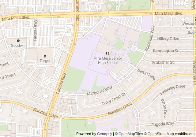 Mira Mesa High School Tennis Court — Google マップで開く